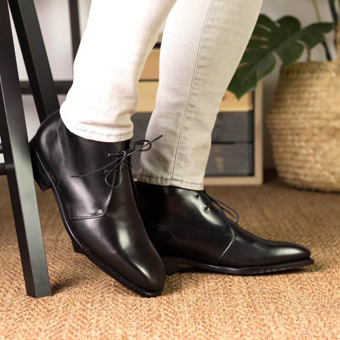 Chukka Boots en cuir noir – vue 5