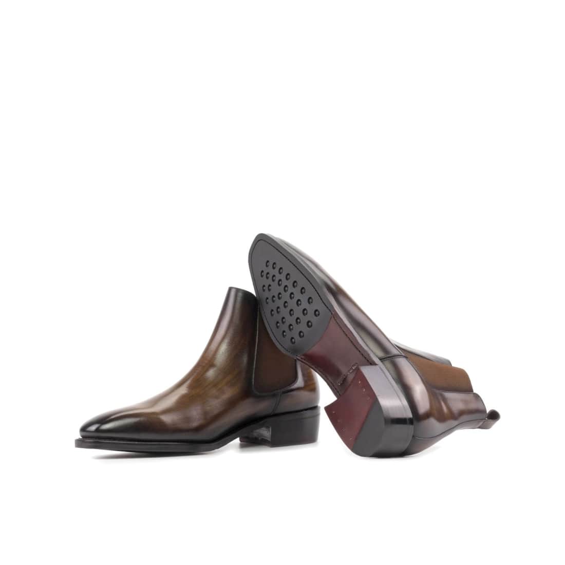 Cheslea Boots en cuir patiné marron – vue 2