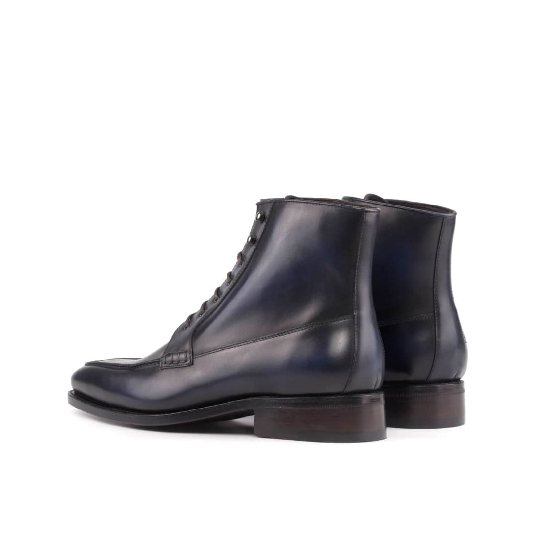Bottines Derby Demi-Chasse en cuir bleu marine – vue 3