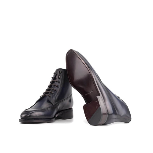 Bottines Derby Demi-Chasse en cuir bleu marine – vue 2