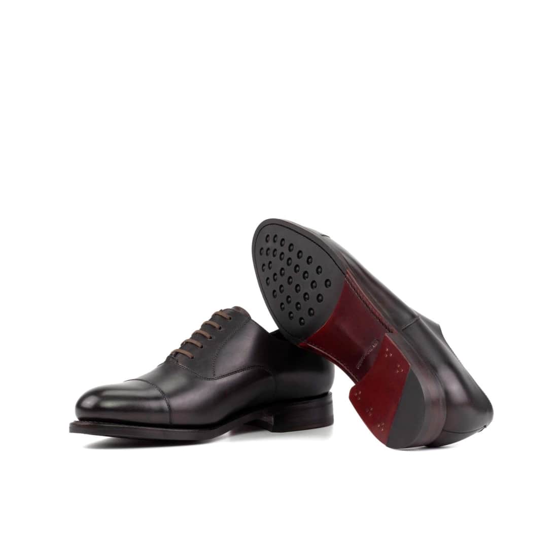 Richelieu bout droit en cuir Marron Foncé – vue 2