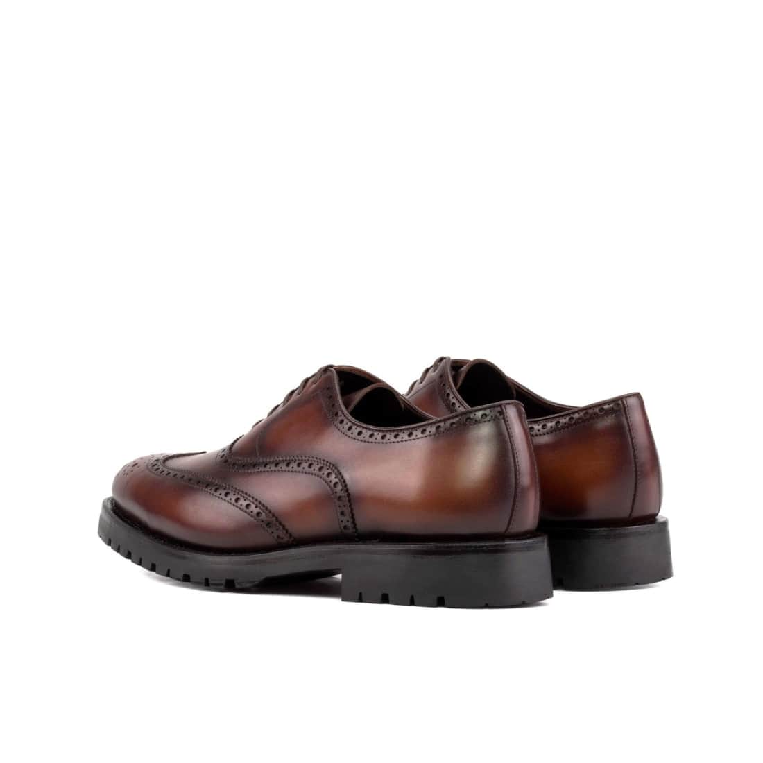 Richelieu fleuri en cuir marron moyen - Semelles Commando – vue 3