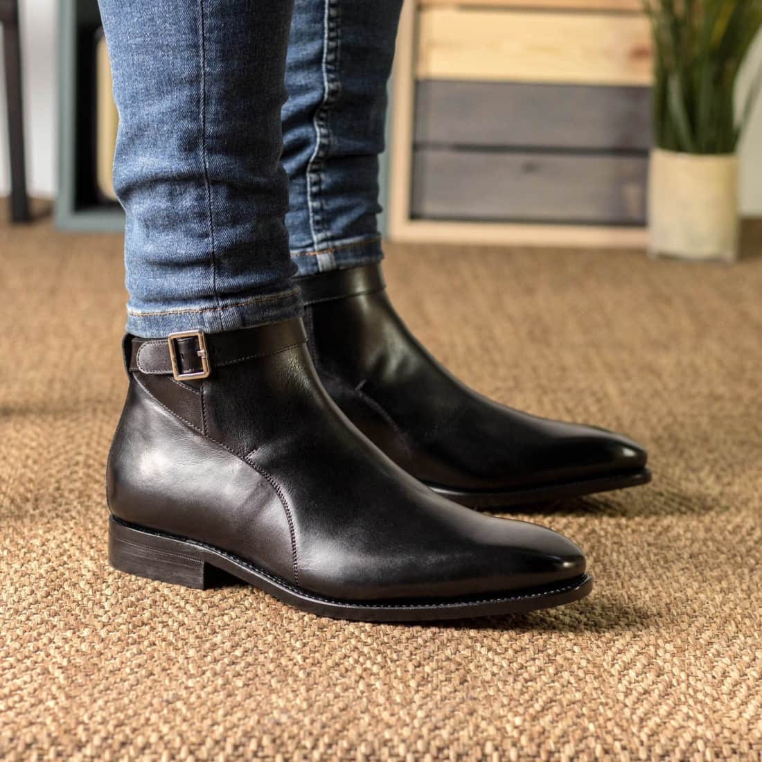 Bottines Jodhpur en cuir noir – vue 5