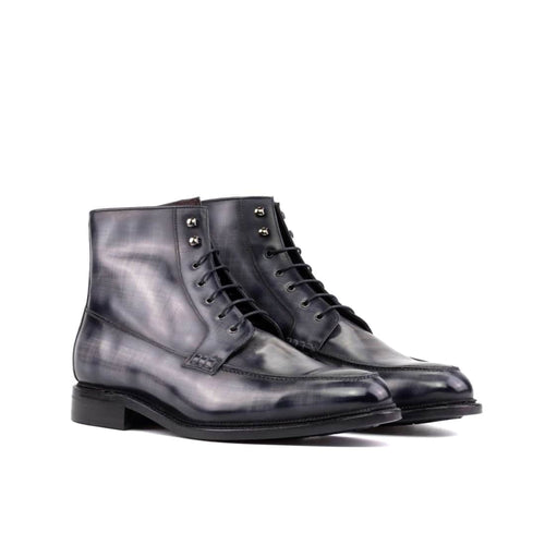 Bottines Derby Demi-Chasse en cuir patiné gris