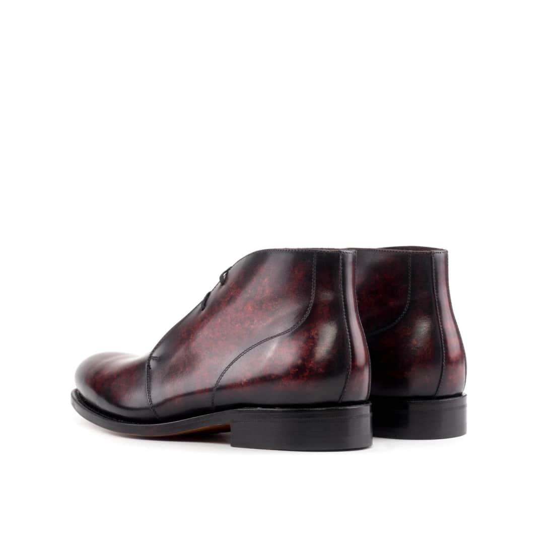 Chukka Boots en cuir patiné bordeaux – vue 3