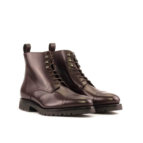 Bottines Bout Droit en cuir marron foncé - Semelles commando