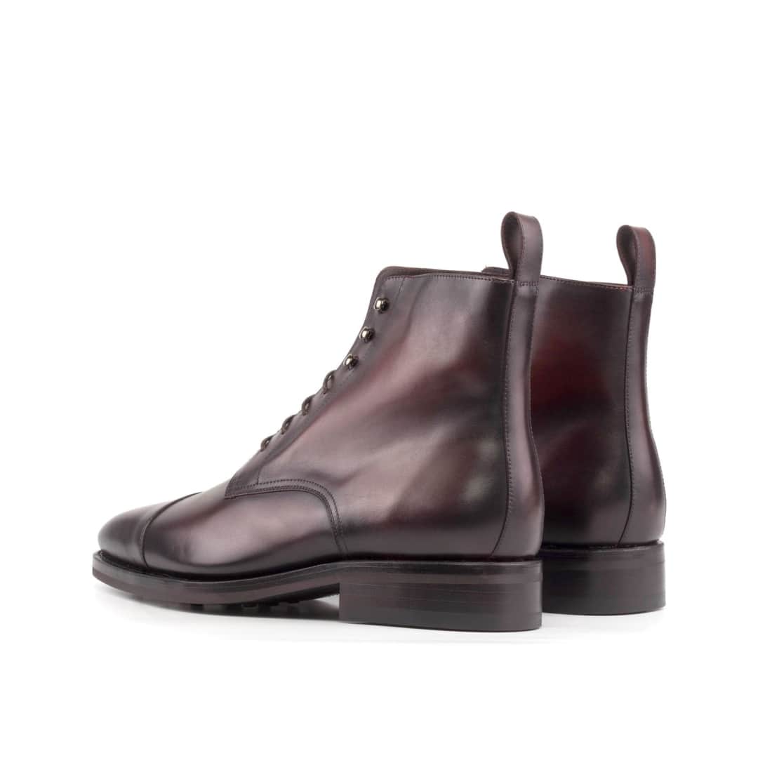 Bottines Bout Droit en cuir bordeaux - Semelles Dainite® – vue 3