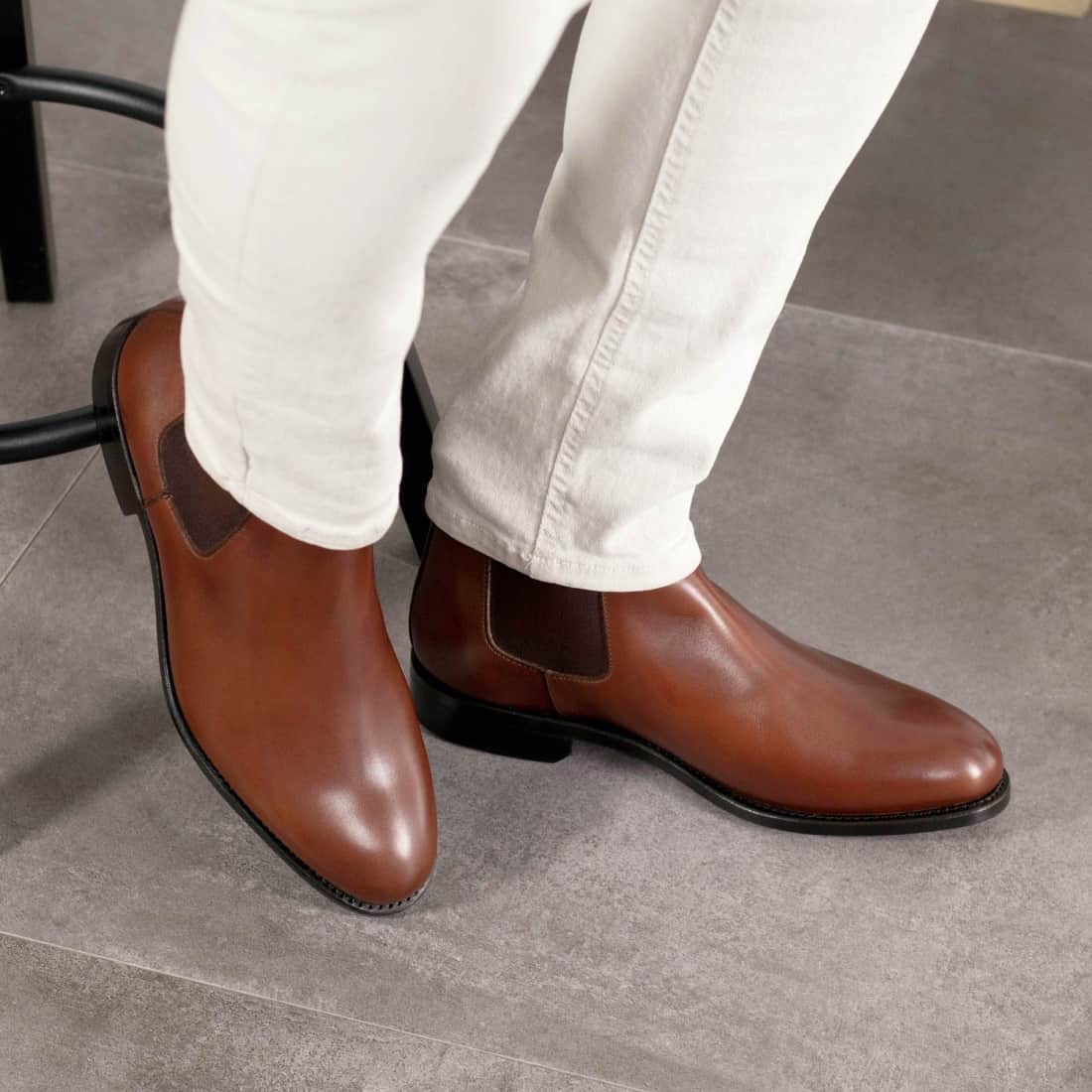 Cheslea Boots en cuir marron moyen – vue 5