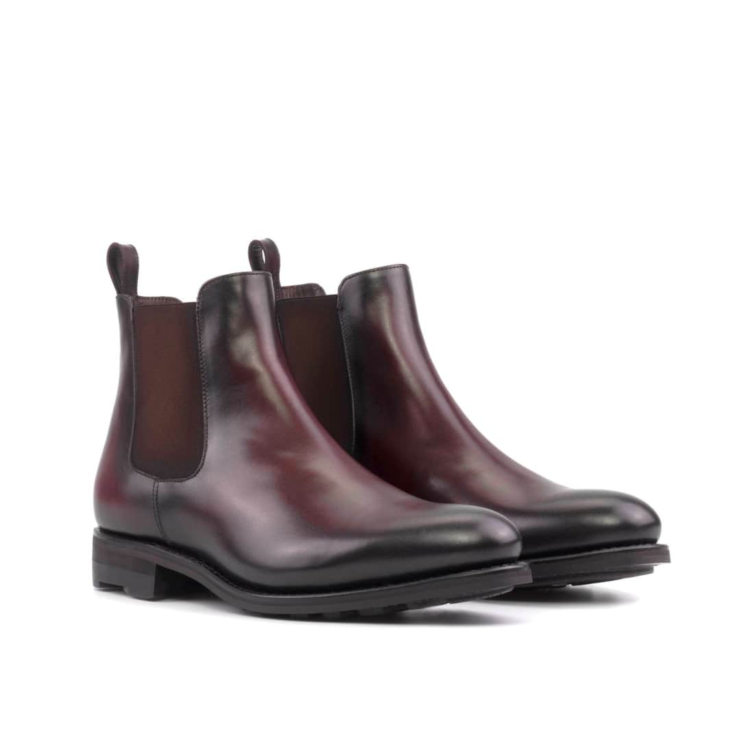 Cheslea Boots en cuir bordeaux - Semelles Commando