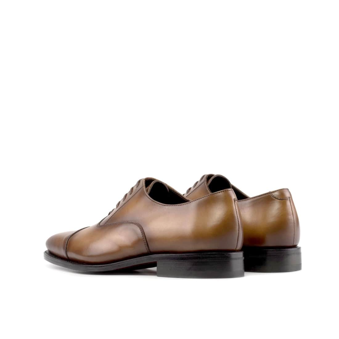Richelieu bout droit en cuir patiné marron clair – vue 3