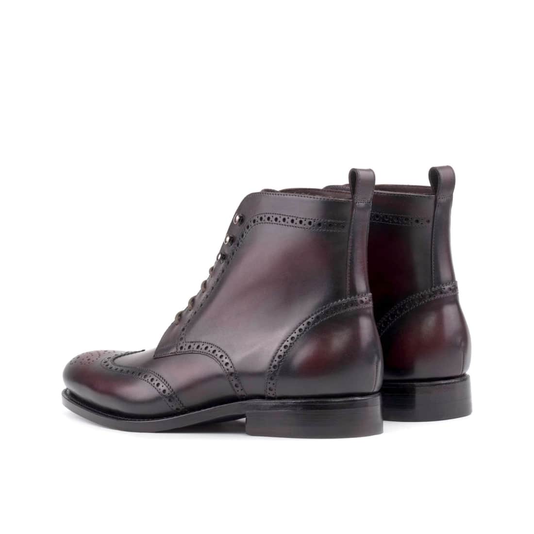 Bottines Derbies Brogue en cuir bordeaux – vue 3