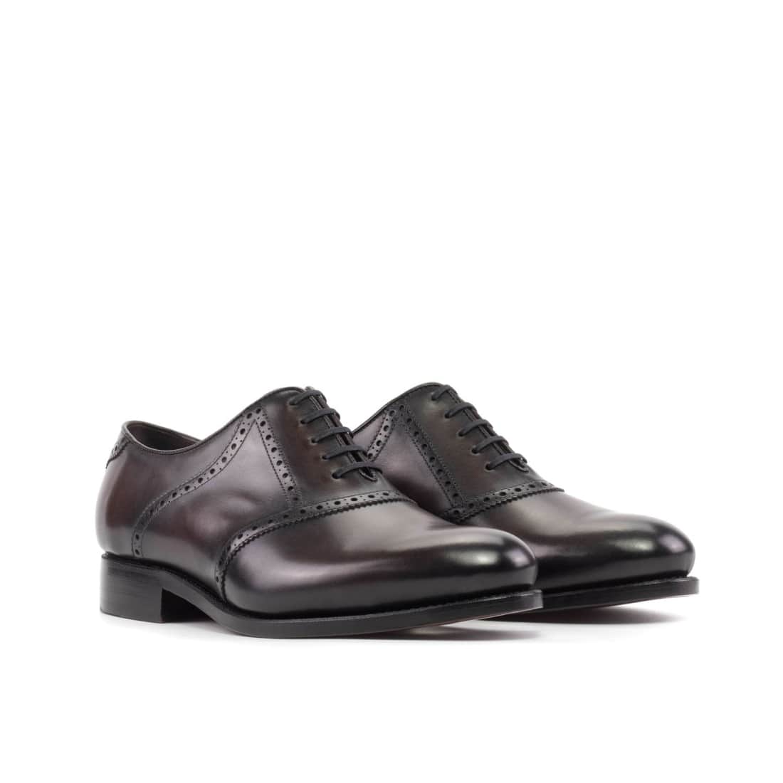 Richelieu Saddle en cuir marron foncé