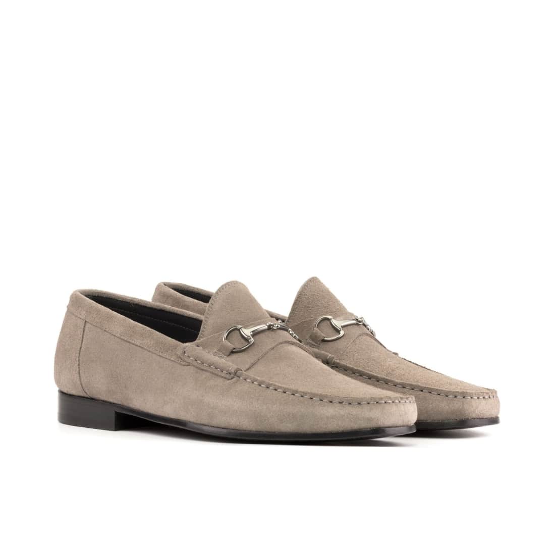 Mocassin à mors en daim gris