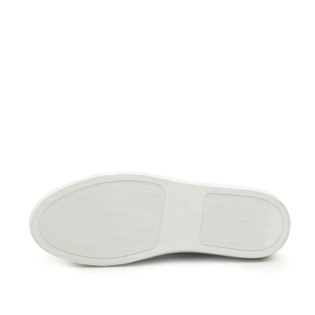 Sneakers Jersey en cuir grainé marron foncé - Semelles Blanches – vue 4