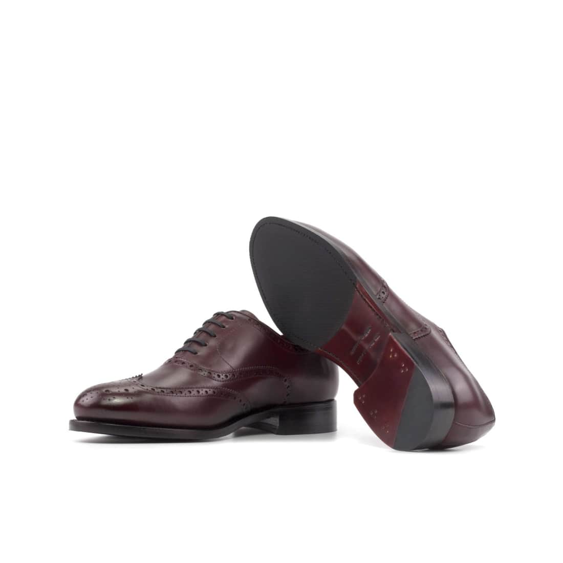 Richelieu fleuri en cuir bordeaux – vue 2