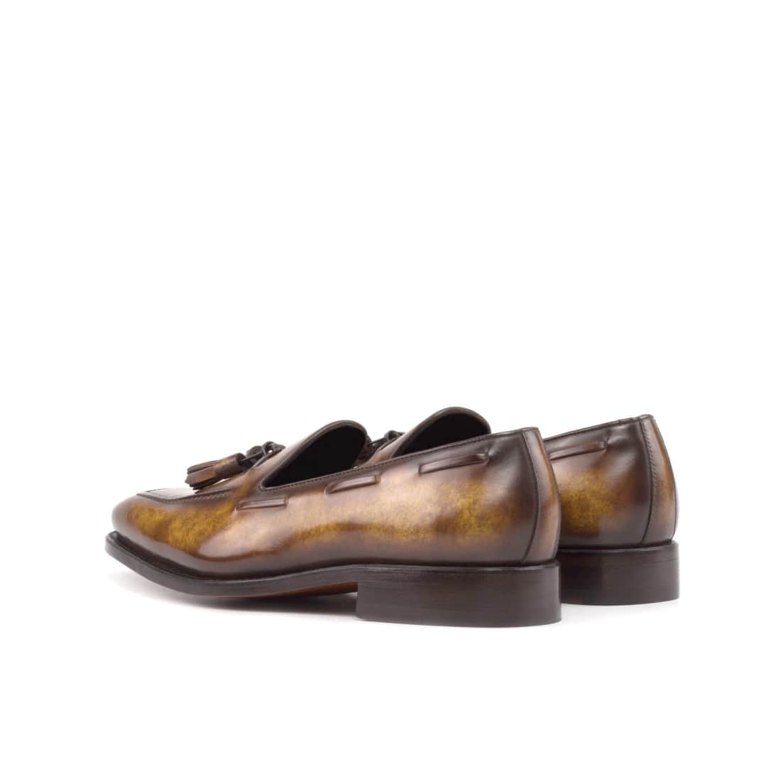 Mocassin à glands en cuir patiné cognac – vue 3