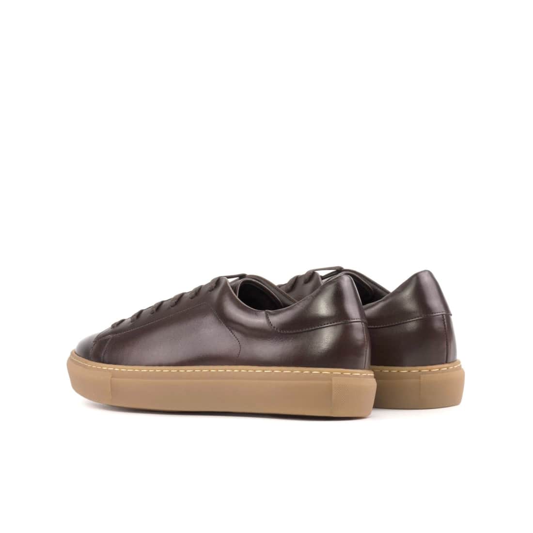 Sneakers Jersey en cuir marron foncé - Semelles Caramel – vue 3