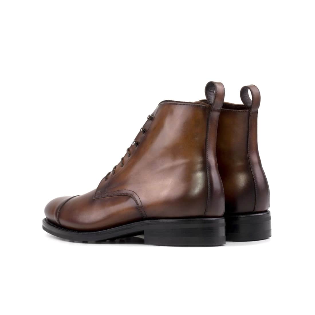 Bottines Bout Droit en cuir marron - Semelles Dainite® – vue 3