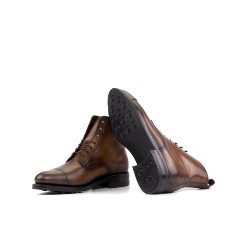 Bottines Bout Droit en cuir marron - Semelles Dainite® – vue 2