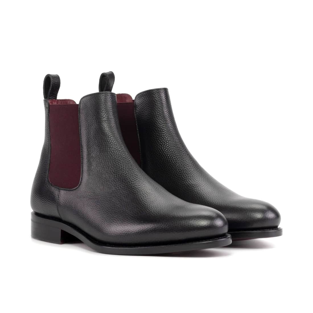 Cheslea Boots en cuir grainé noir