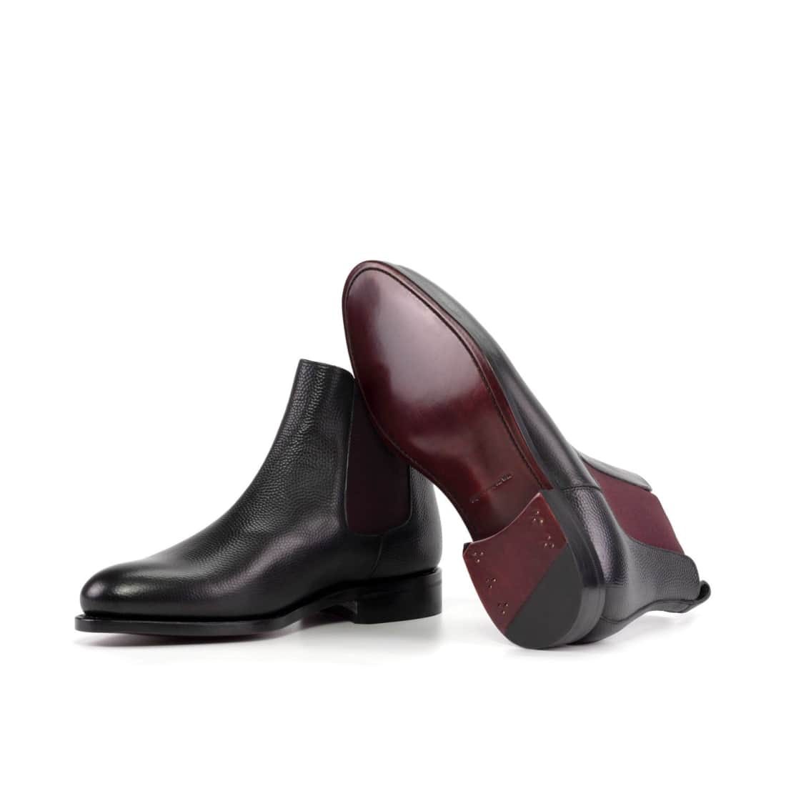 Cheslea Boots en cuir grainé noir – vue 2