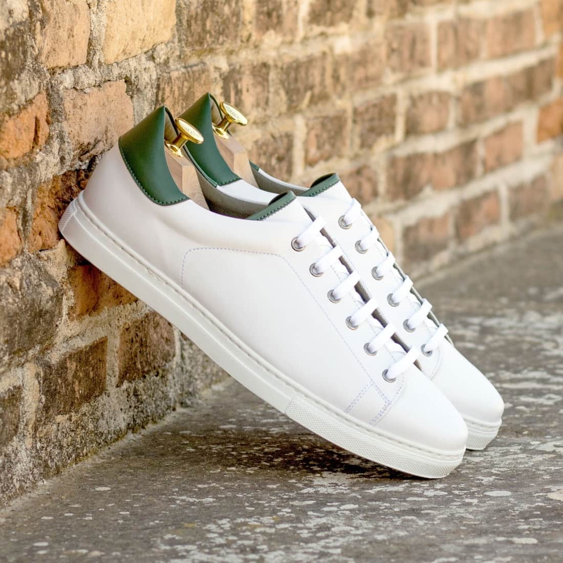 Sneakers Jersey en cuir blanc - Semelles Blanches – vue 4