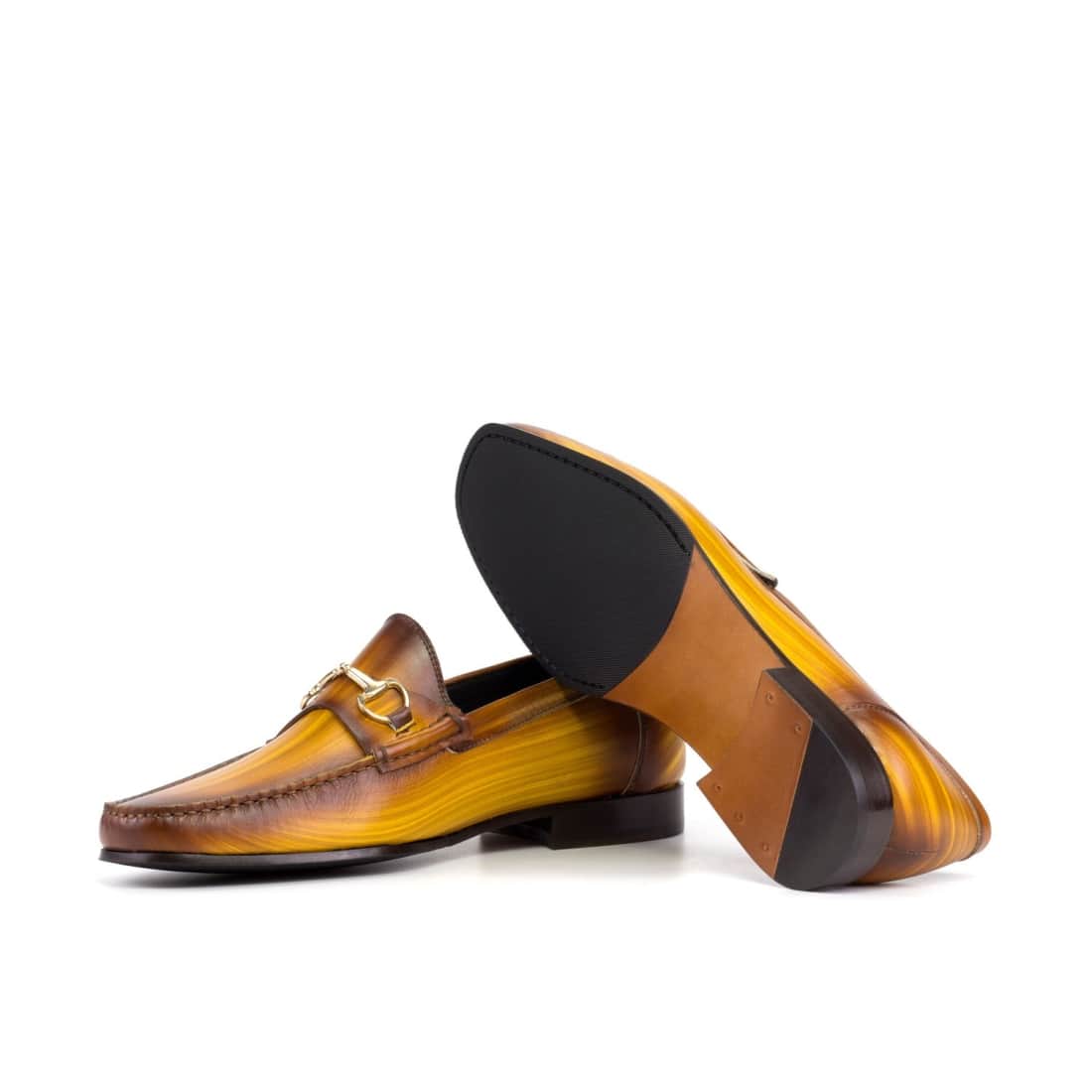 Mocassin à mors en cuir patiné cognac – vue 2