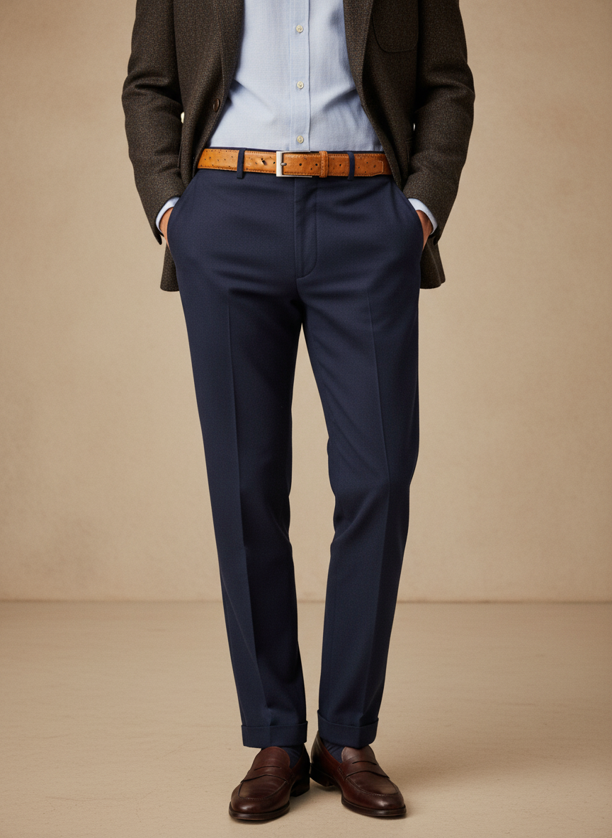 Ceinture en cuir cognac façon autruche 35 mm – vue 6