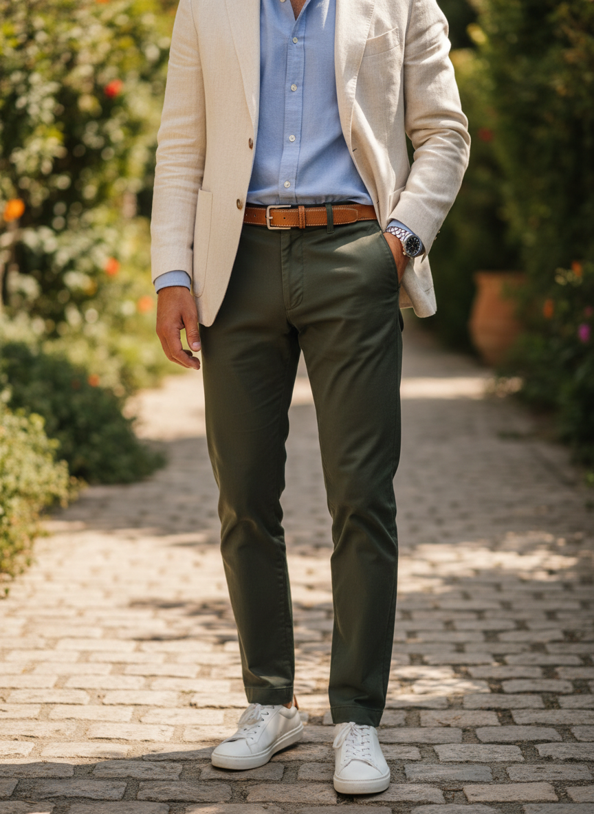 Ceinture en cuir grainé à boucle étrivière - Marron Clair – vue 4