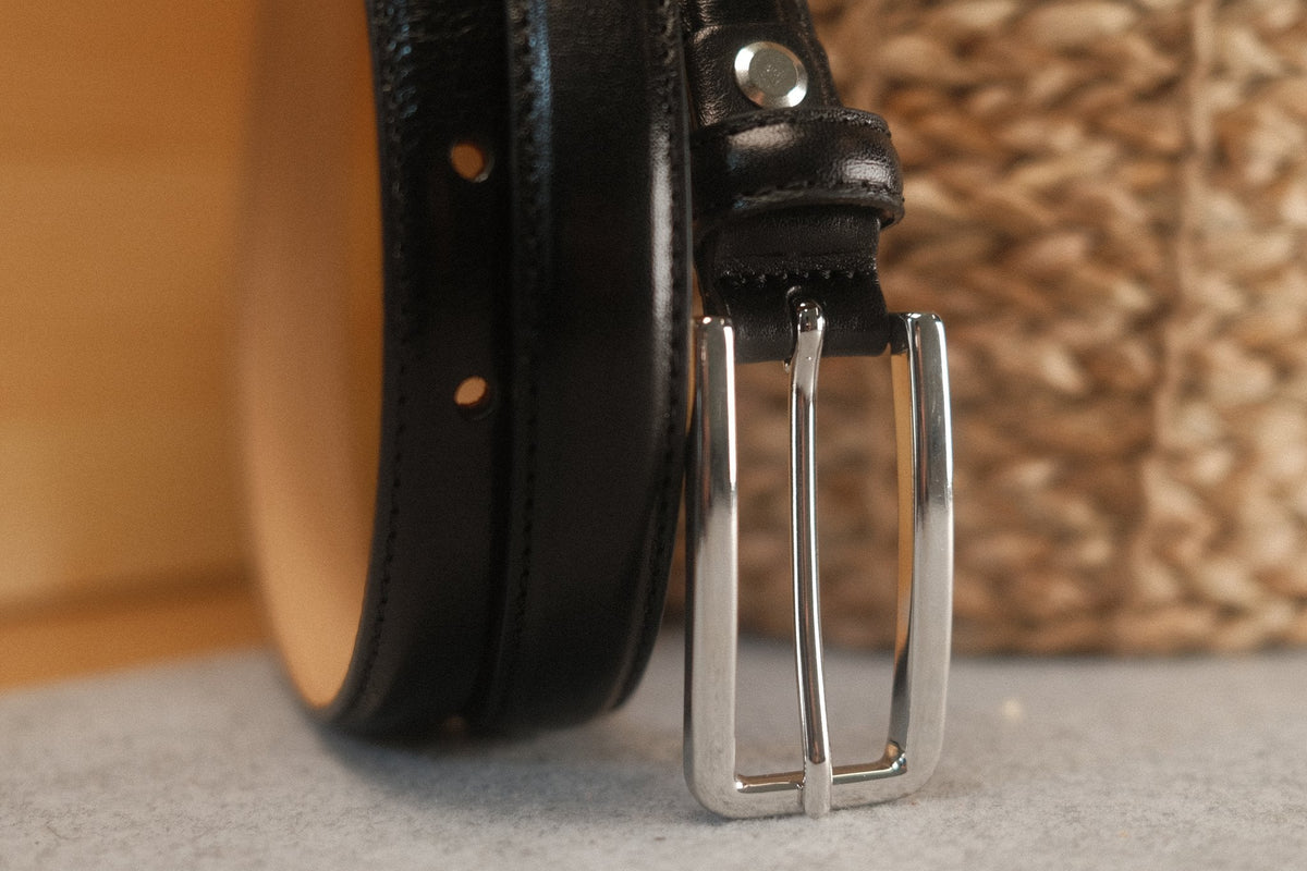 Ceinture femme cuir noir fine 20 mm – vue 3