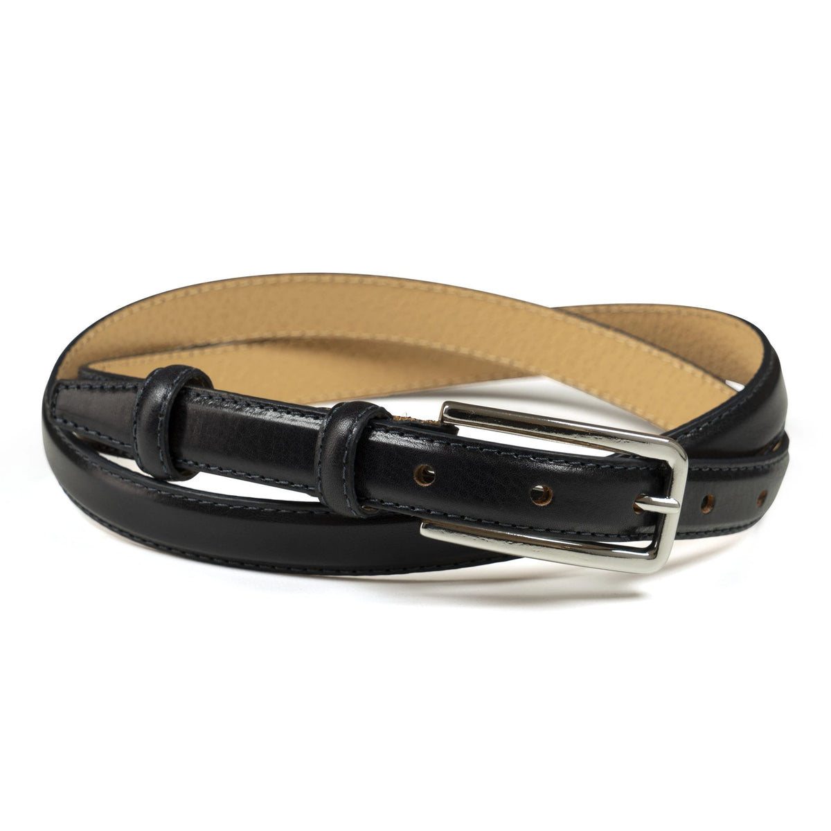 Ceinture femme cuir bleu marine fine 20 mm