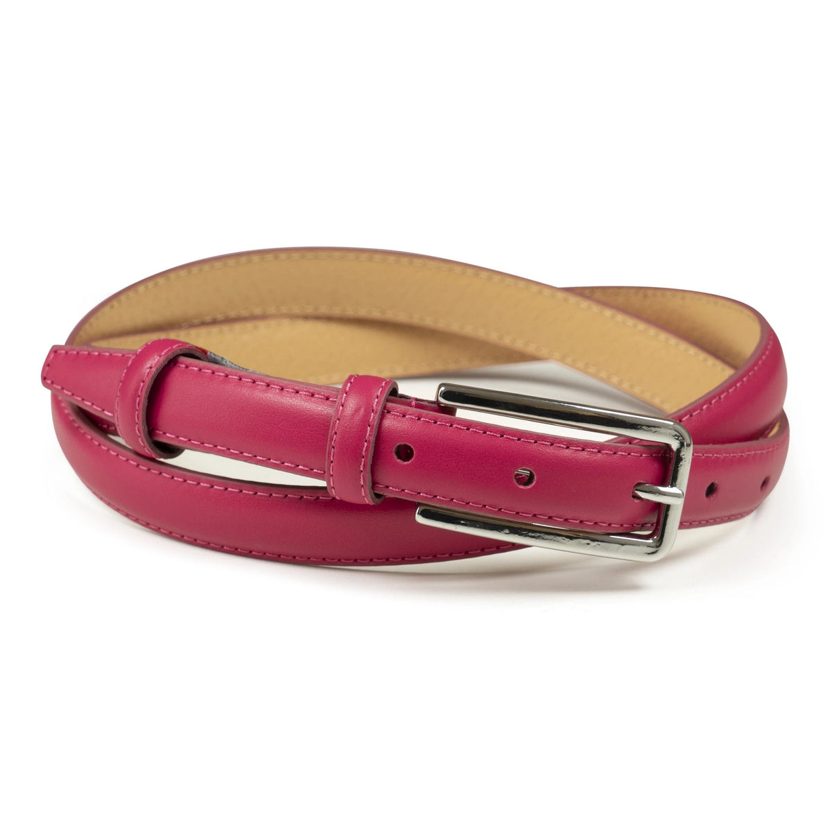 Ceinture femme cuir fuschia fine 20 mm
