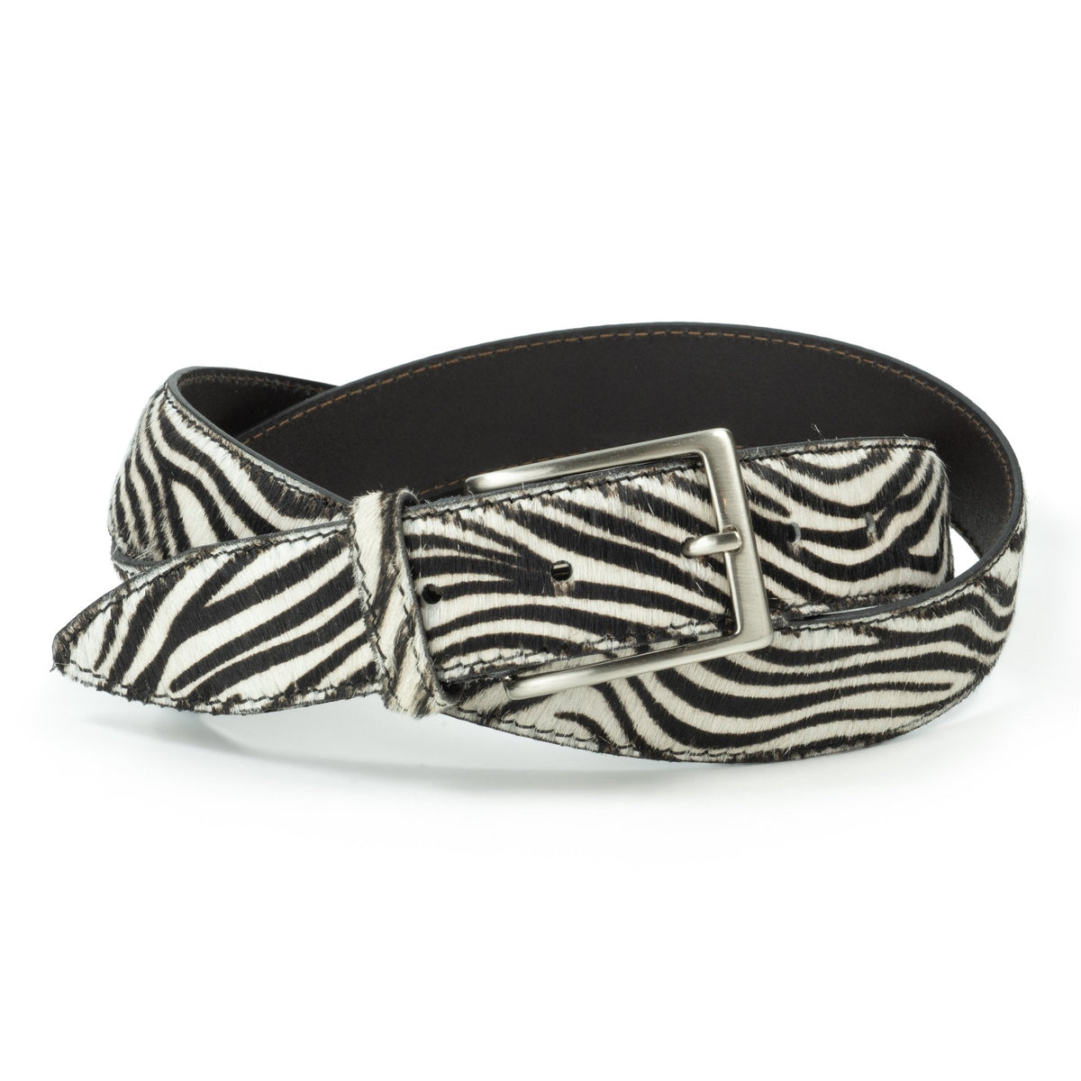 Ceinture en motif fourrure zèbre 35 mm