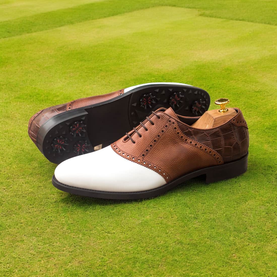 Richelieu de golf tri matières cuir – vue 4