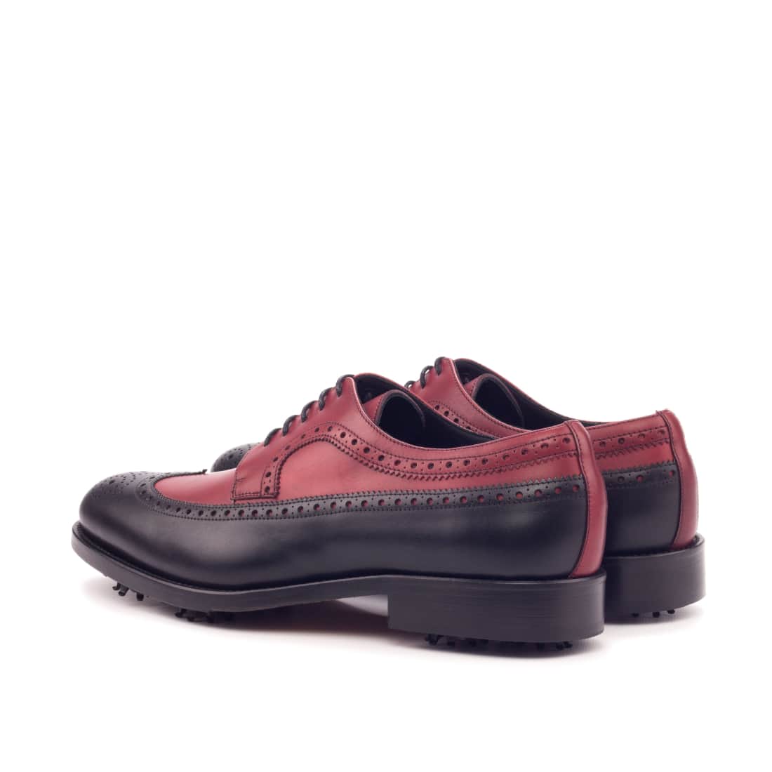 Derby Longwing de golf en cuir noir et rouge – vue 3