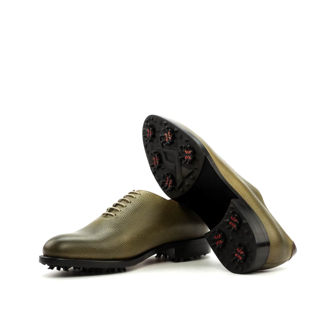 Richelieu One Cut de golf en cuir grainé vert olive – vue 2