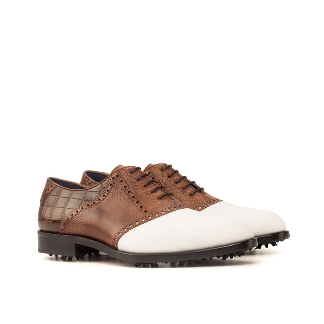 Richelieu de golf tri matières cuir