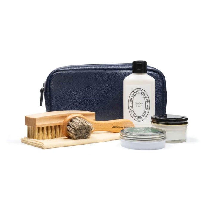 Kit Entretien Cuir - Essentiels - Trousse Cuir Grainé Bleu Marine