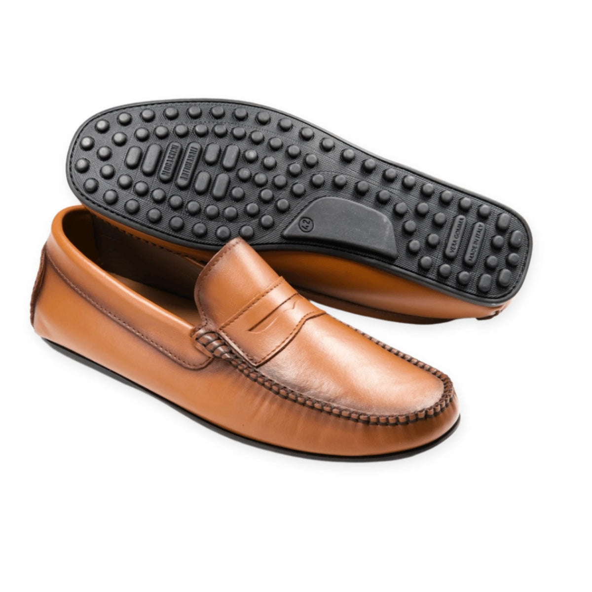 Roma - Mocassins Driver Cuir Marron Clair – vue 2