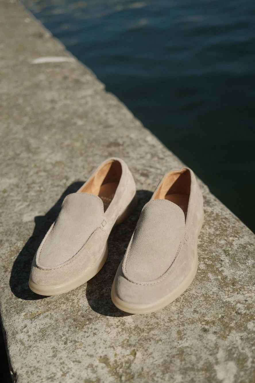 Milan - Mocassins Soft Daim Taupe – vue 3