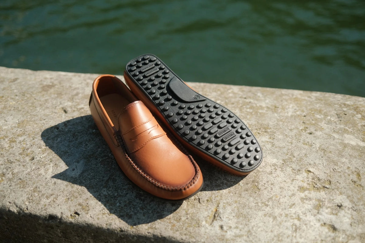 Roma - Mocassins Driver Cuir Marron Clair – vue 7