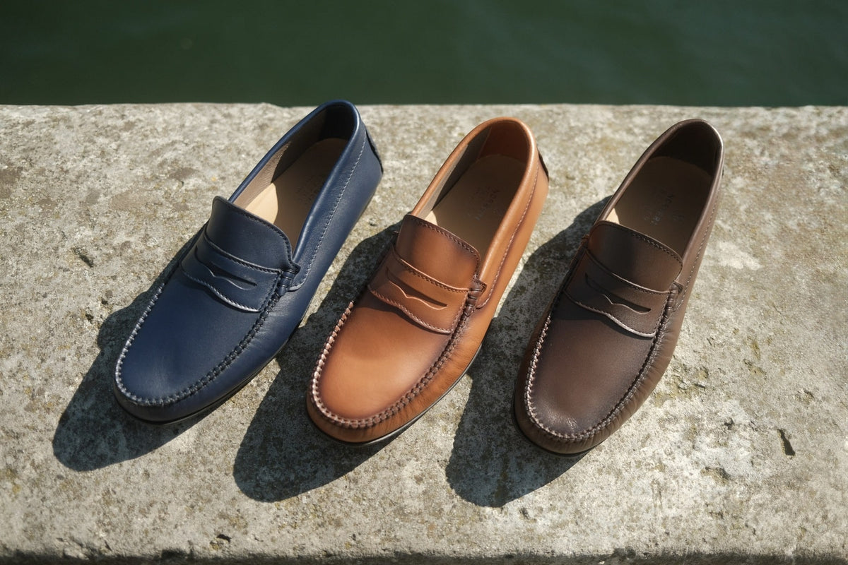Roma - Mocassins Driver Cuir Marron Clair – vue 5