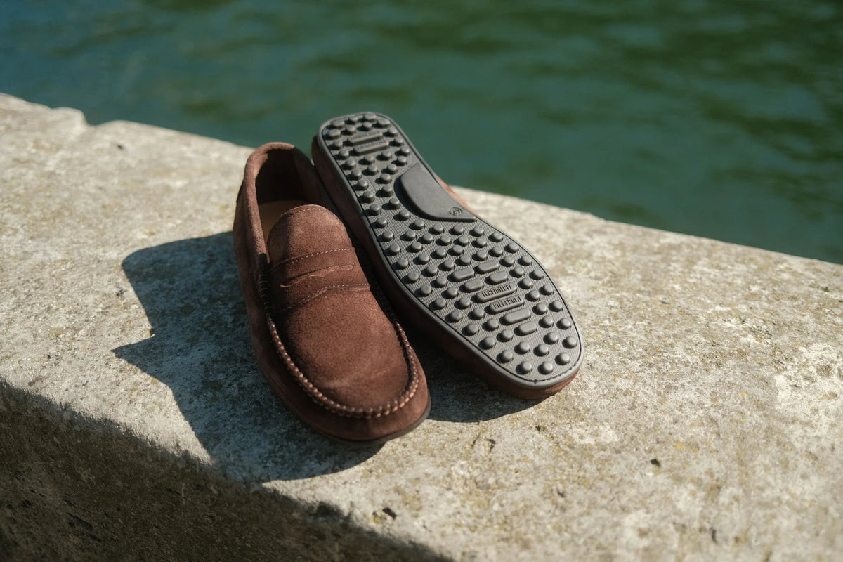 Roma - Mocassins Driver Daim Marron – vue 4