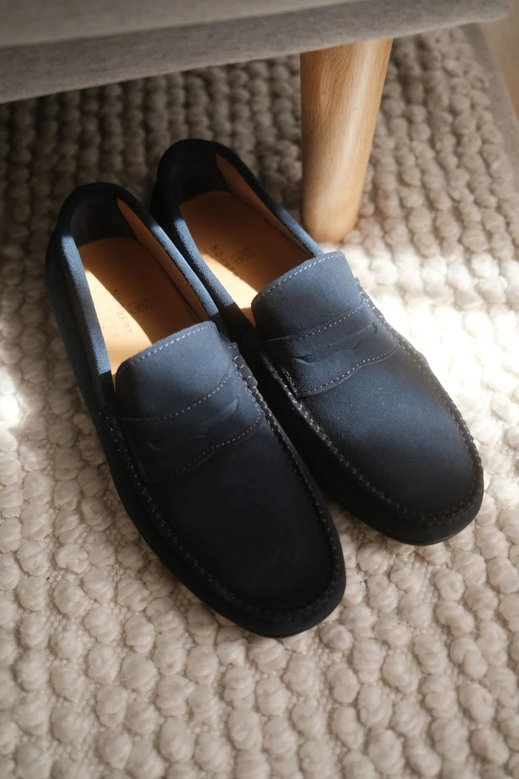 Roma - Mocassins Driver Daim Bleu Marine – vue 5