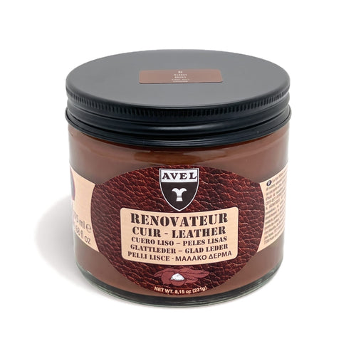 Baume rénovateur Avel teinte marron, pot en verre de 275 ml fermé, couvercle noir