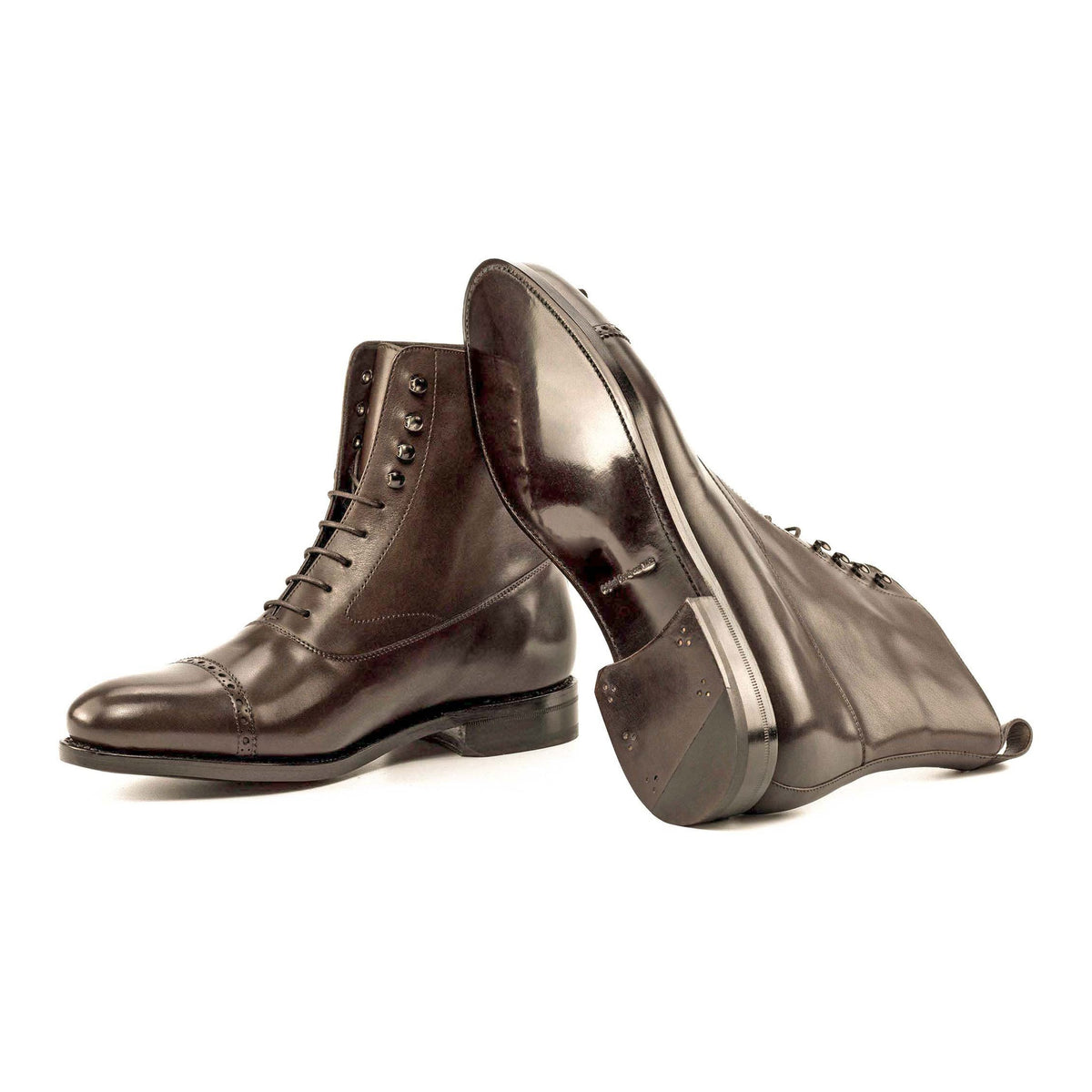 Bottines Balmoral en cuir marron foncé – vue 2