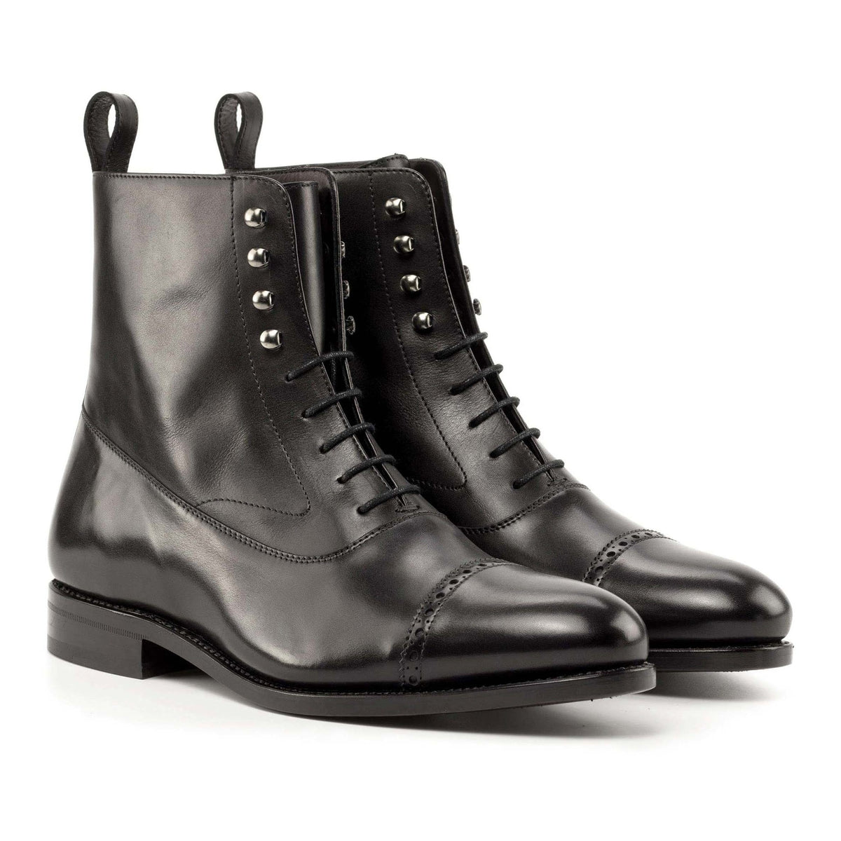 Bottines Balmoral en cuir noir – vue 1