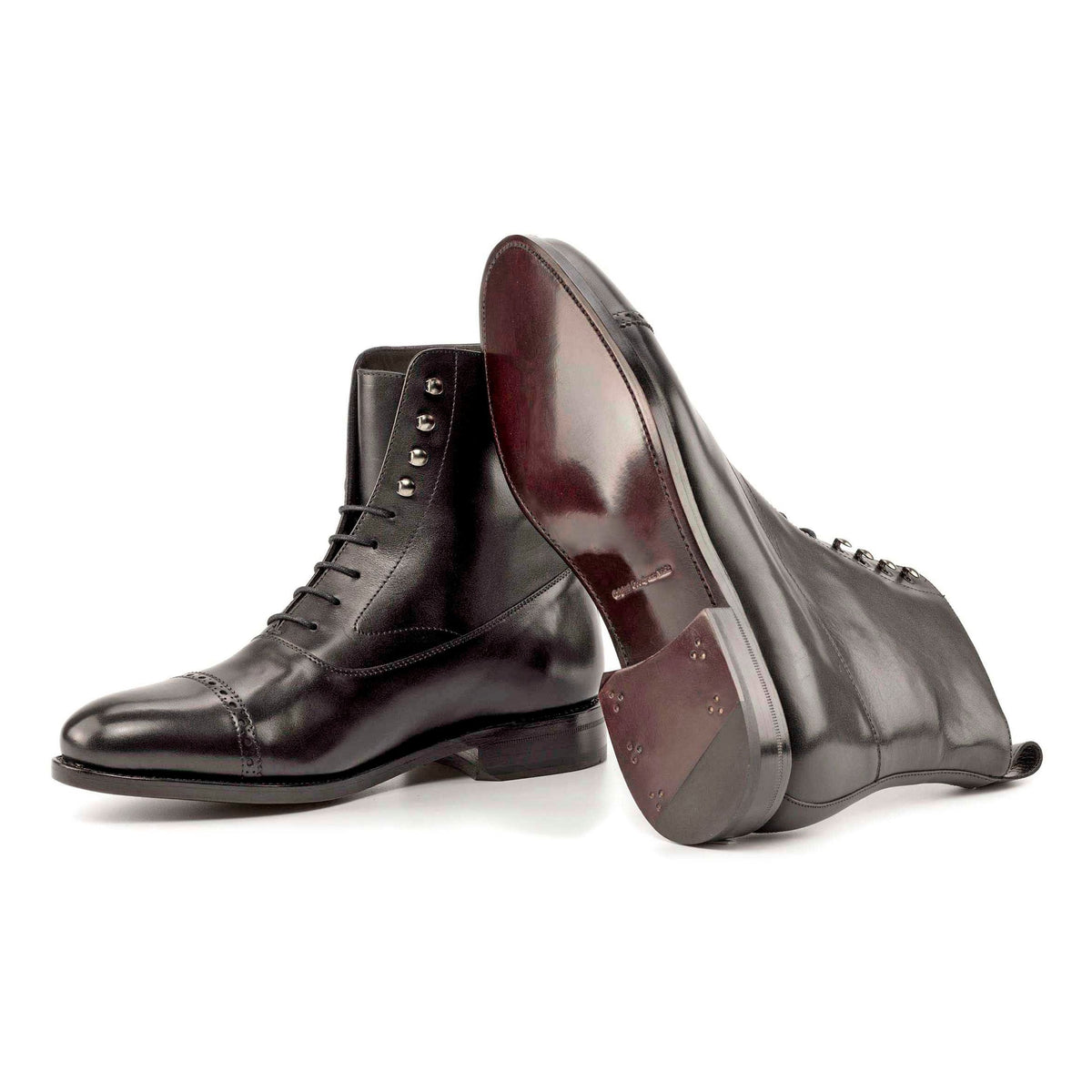 Bottines Balmoral en cuir noir – vue 2