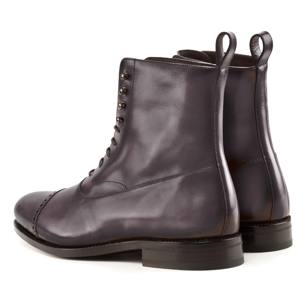 Bottines Balmoral en cuir sang-de-bœuf, vue de trois quarts arrière
