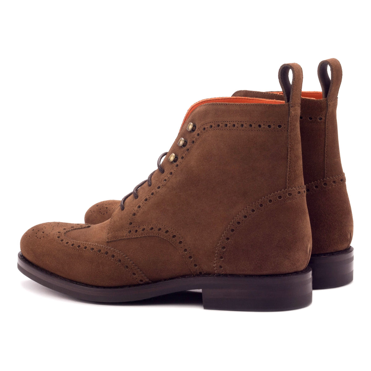 Bottines Derbies Brogue en daim marron - Semelles Dainite® – vue 3